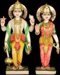 Marble Vishnu Laxmi Statues