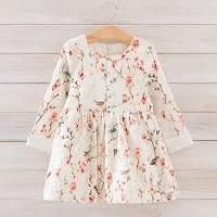 Half Sleeve Embroidered Kids Gowns