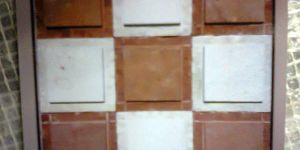 Agra Red Dholpur Beige Mosaic, Scorpio Brown Marble