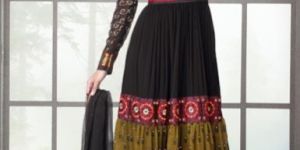 Green Faux Georgette Salwar Kameez