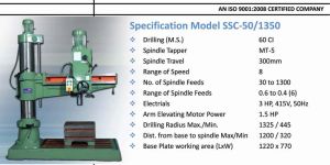 50mm Cap Geared Radial Drilling Machine