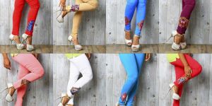 Ladies Embroidered Leggings