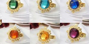 Gold Diamond Napkin Brass Ring