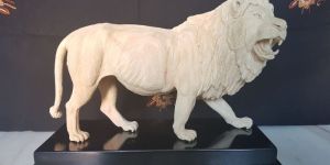 Wooden Lion Statues