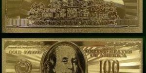 24k Gold Foil Currency Bank Notes