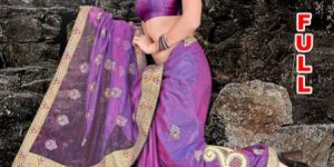 Embroidered Net Saree