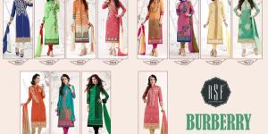 BURBERRY- New Fashion silk burrberry Semistitched salwar Suit