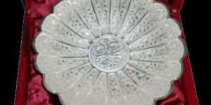 Flower Shape Silver Plated Designer Bowl