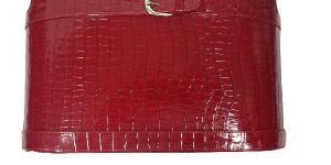Essart PU Leather Croco Finish Magzine Rack-Red