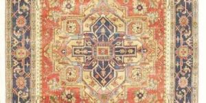 Hand Knotted Heriz Serapi Blue Rugs