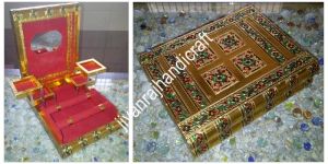 Golden Meenakari Jewellery Boxes