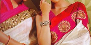 Embroidered Satin Silk Sarees