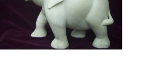 White Marble Elephant Figure
