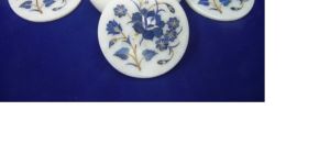 White Marble Inlay Coaster Sets
