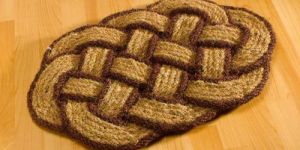 Coir Rope Mat,  Loverknot Natural Fancy Mat