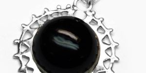 Black Onyx Gemstone 925 Sterling Original Silver Pendant