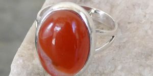 6.3 GM Carnelian Gem Stone 925 Sterling Original Silver Ring