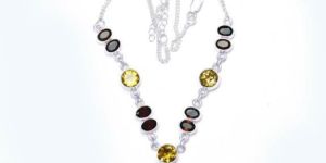 Citrine Gem Stone 925 Sterling Silver Necklace