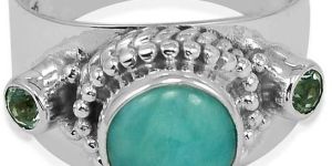 Larimar, Blue Topaz Gemstone 925 Sterling Silver Ring