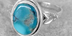 Natural Titbetan Turquoise Gem Stone 925 Sterling Original Silver Ring