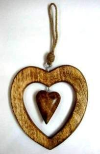Wooden Heart Christmas Decoration
