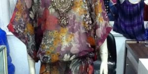 Marushka - Embroidered Neckline Kaftan Tunic
