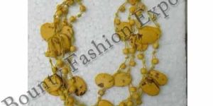 Bone Yellow Bead Necklaces