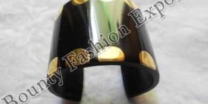 Resin Brass Black Cuff Bracelets