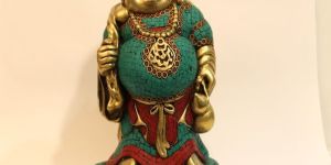 Brass Laughing Buddha Statue