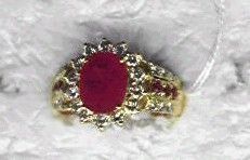 Diamond Ruby Gold Rings - 06