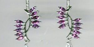 Diamond Amethyst Gold Earrings Dge-02