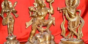Brass Saraswati Hanuman &  Krishna