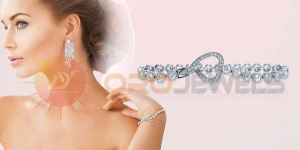 925 Sterling Silver Plated Designer Heart Bracelets