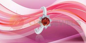 Ruby Cz Studded 925 Sterling Silver Rings