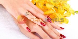 Cz Studded Double Heart Gold Plated Rings