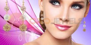 Three Tone Designer Earrings