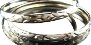 Threetone Plated Diamond Cut Bangles. DTBG000395 a