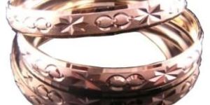 Threetone Plated Diamond Cut Bangles. DTBG000396 a