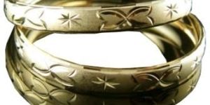 Threetone Plated Diamond Cut Bangles. DTBG000397 a