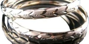 Threetone Plated Diamond Cut Bangles. DTBG000398 a