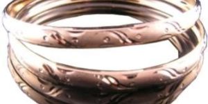 Threetone Plated Diamond Cut Bangles. DTBG000404 A