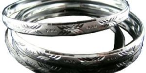 Threetone Plated Diamond Cut Bangles. DTBG000405 A
