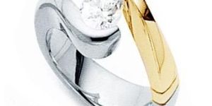 Twotone Plated Studed Ring Dtsr00485