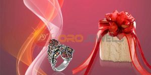 Unique 925 Silver Leaf Shape Antique Ring