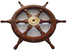 Nautical Wooden Nautical Wheel Clock