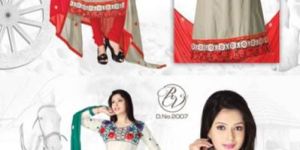 Camric Cotton Material Top with Embroidery Work Dress Material