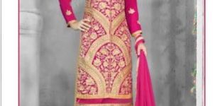 Pur Faux Georgette with Embroidered and Hand Work Suit
