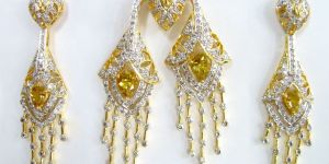 Forest Filigree - 18k Diamond Citrine Pendant Set