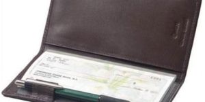 Leather Cheque Book Holder