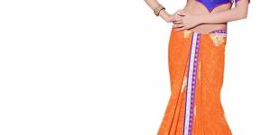 Surya Lifestyle Orange Colored Bandhani Print Saree